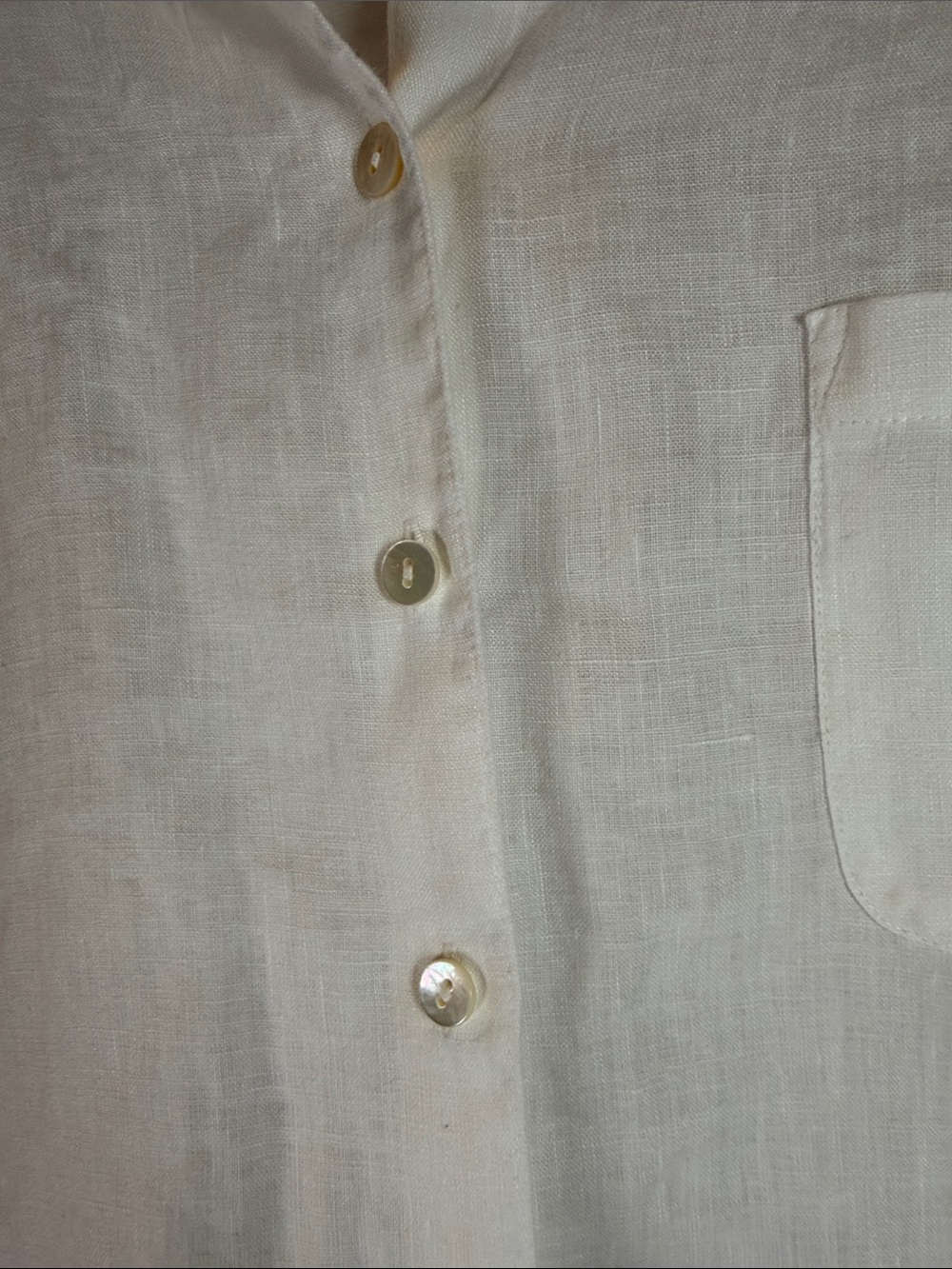 J. Jill White Love Linen Button-Up Long Sleeve Shirt | Size M - Picture 5 of 9